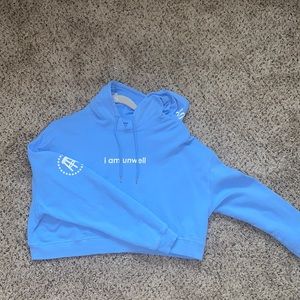 Call Her Daddy I am unwell blue cropped hoodie